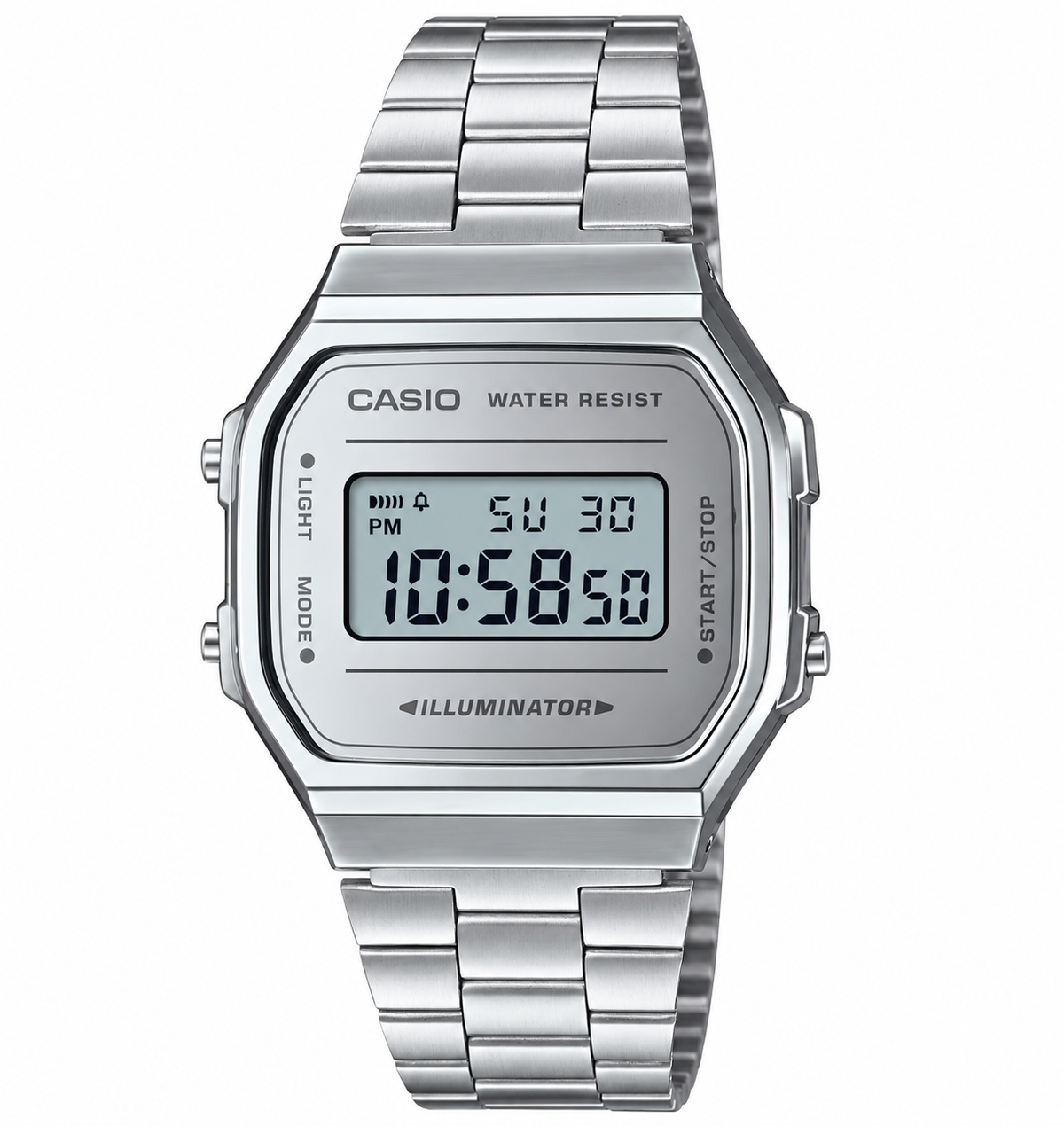 Casio Retro Watch silver on white background