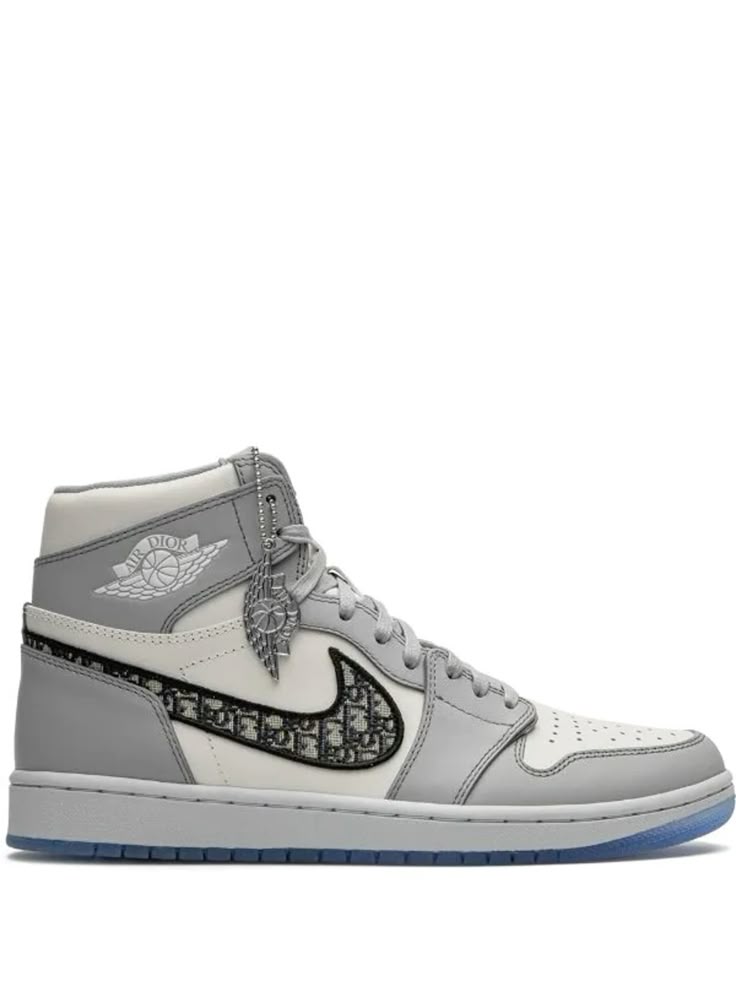 Dior x Air Jordan 1 grey and white sneaker