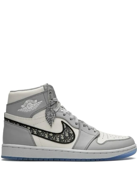 Dior x Air Jordan 1 grey and white sneaker
