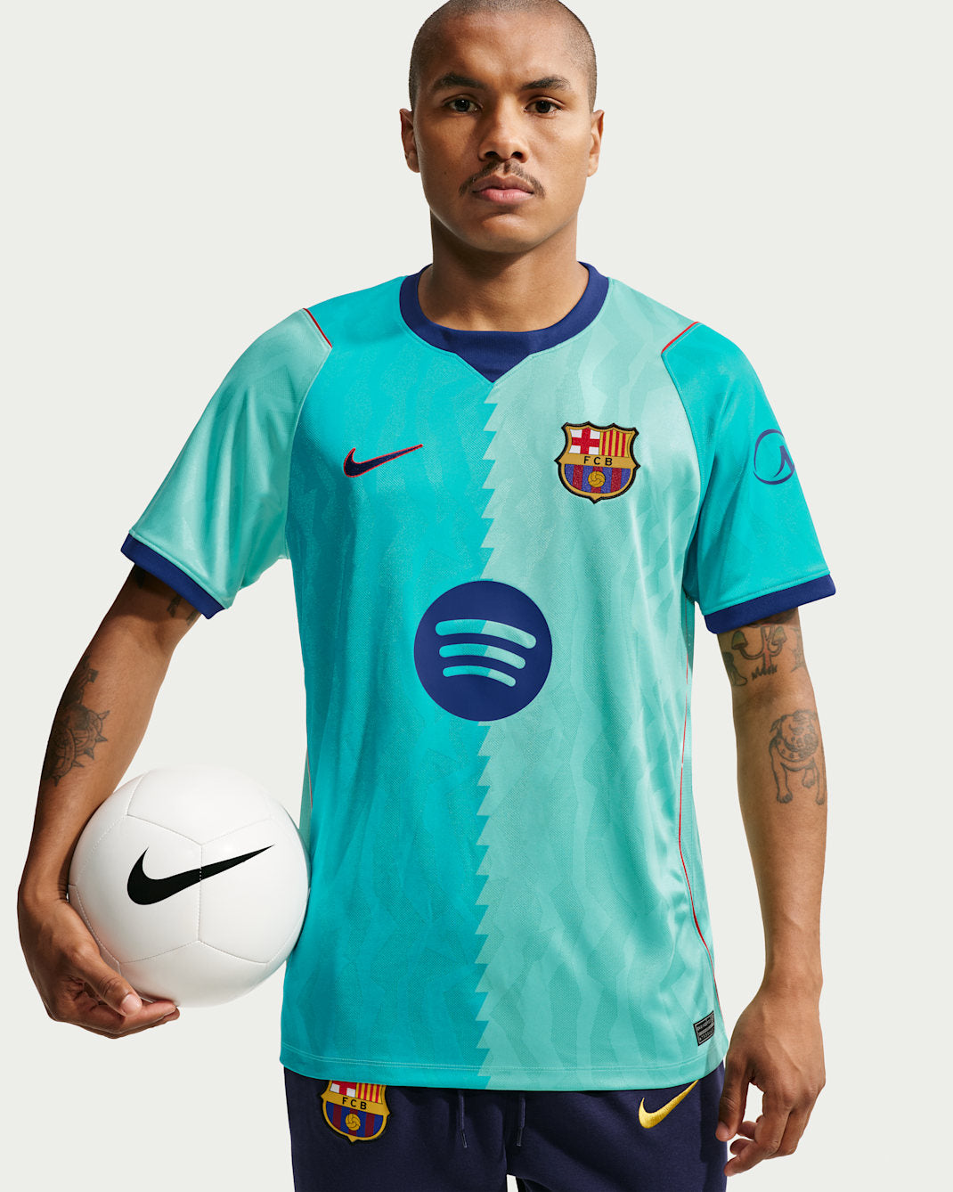 FC Barcelona 2026/27 Third Jersey Green Frost Gym Red Loyal Blue