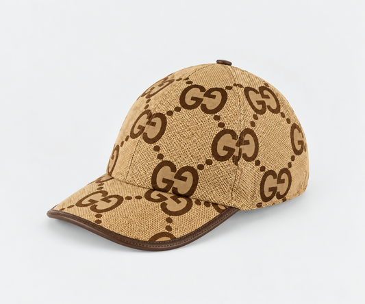 Brown monogram baseball cap, three-quarter product view